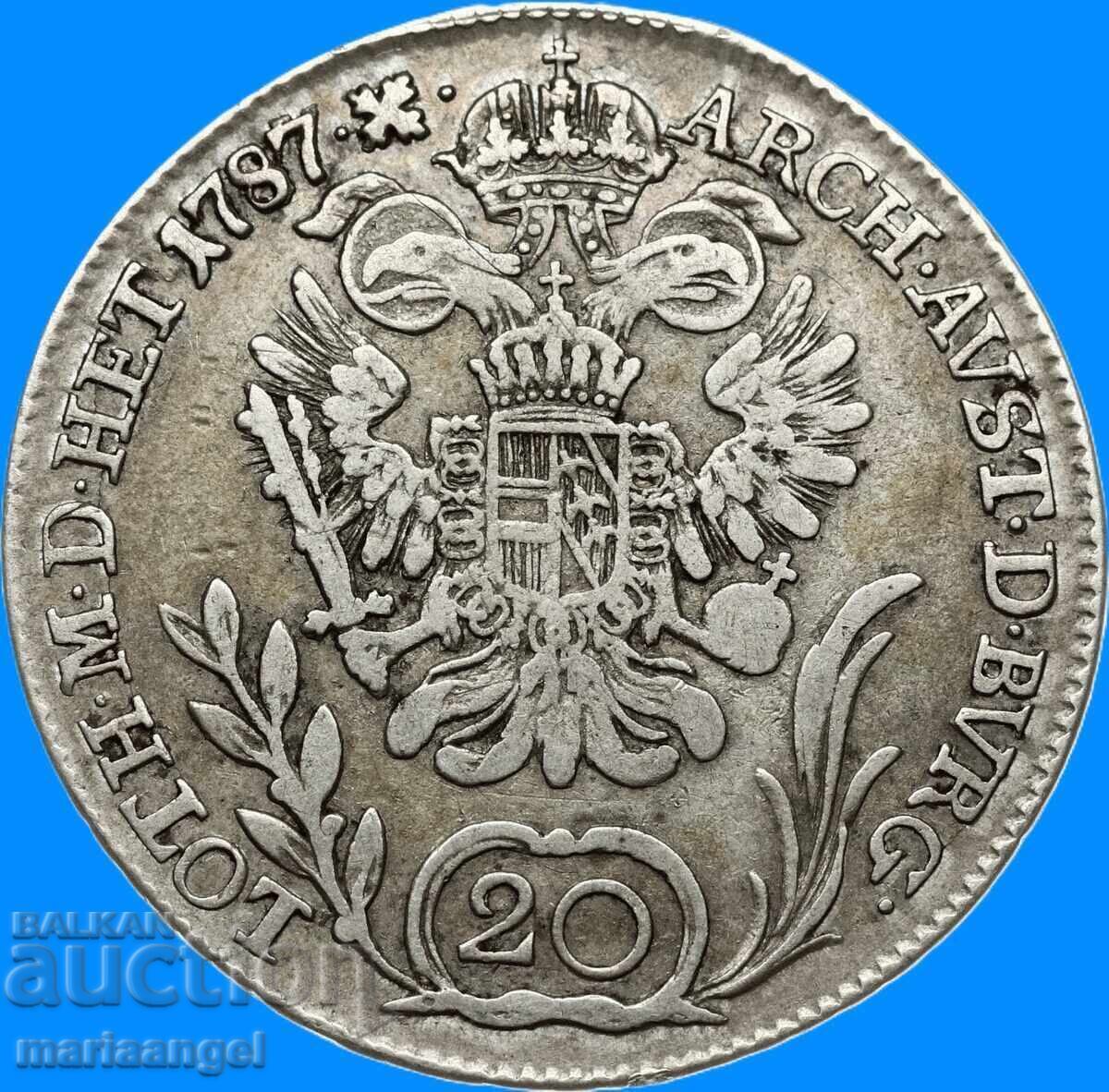 20 Kreuzer 1787 Αυστρία Β - Kremnitz Joseph II αργυρό - 7