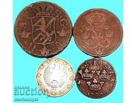 Set 3 monede Suedia 2 Öre 1765, 1 Öre 1731 + 1 daler 1720