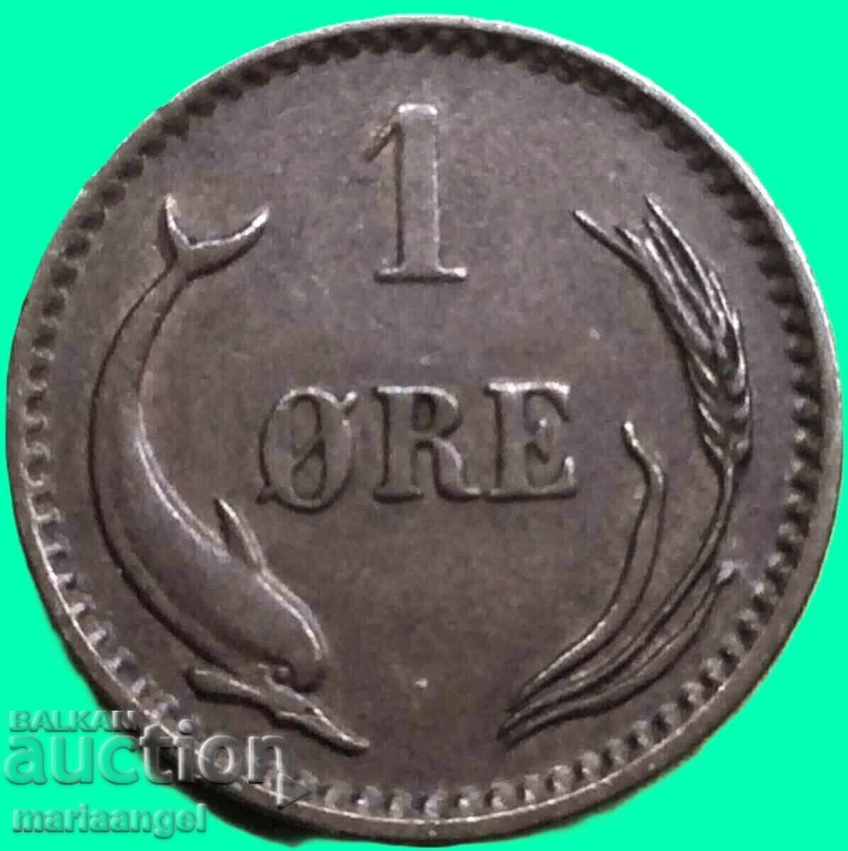 Danemarca 1883 1 ore øre Christian IX bronz - 5 Danemarca 1883 1 ore øre Christian IX bronz - 5