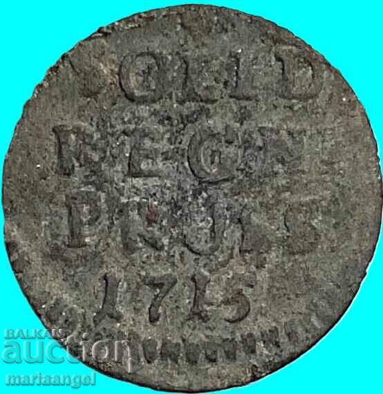 1 Шилинг 1715 Германия кралство Прусия 1 Солид рядък - 7