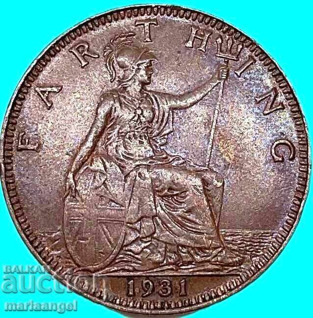 Licitație Marea Britanie 1 farthing 1931 regele Edward VII bronz Licitație Marea Britanie 1 farthing 1931 regele Edward VII bronz