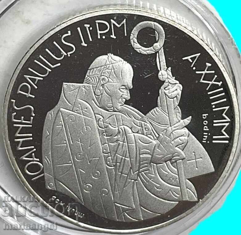 Vatican 2001 2000 Lire UNC PROOF cutie certificat argint cu preț € 45.00 | 88.01 BGN