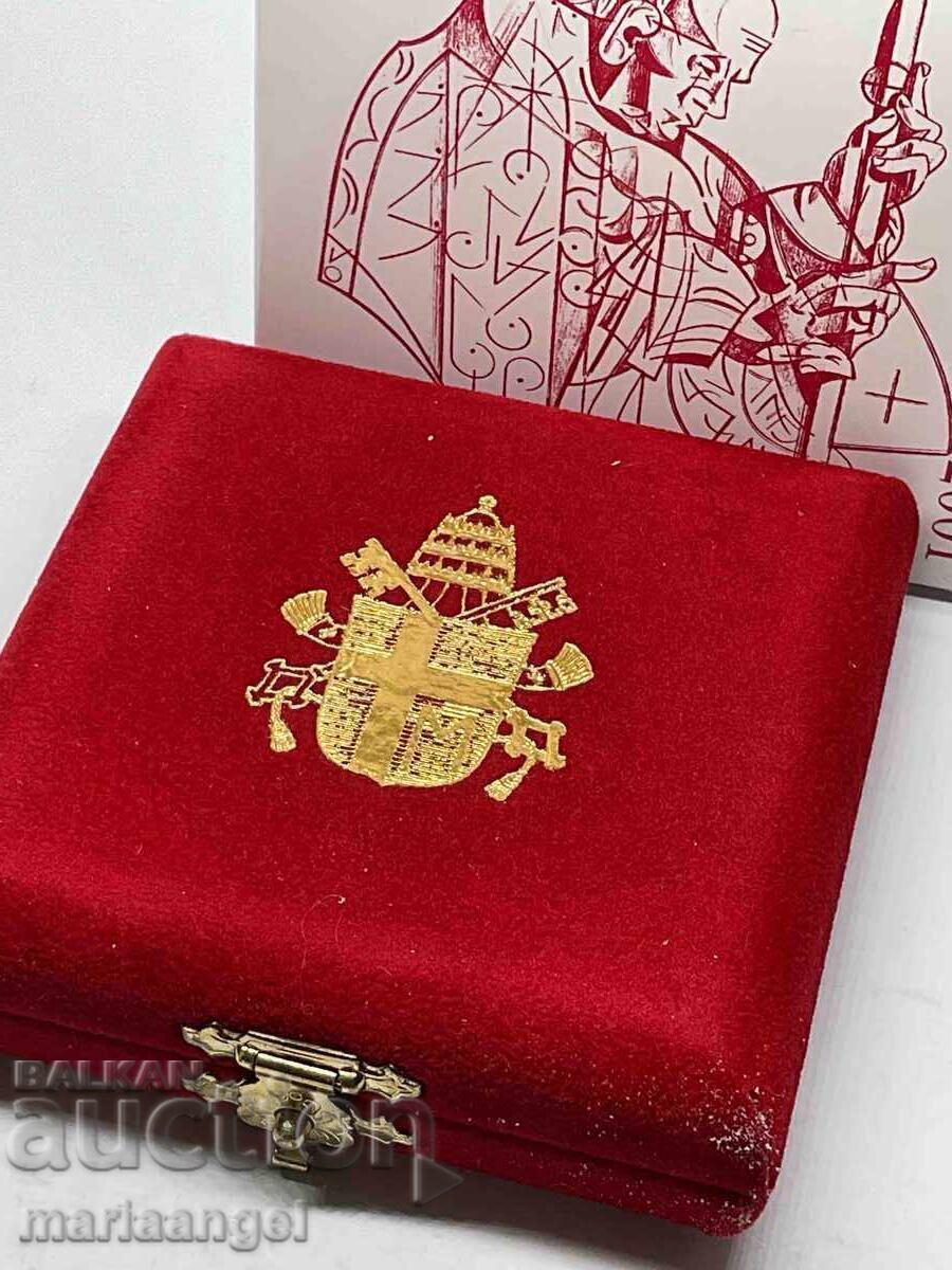 Licitație Vatican 2001 2000 Lire UNC PROOF cutie certificat argint