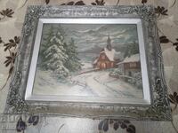 Large Vervaco tapestry Winter with a chapel