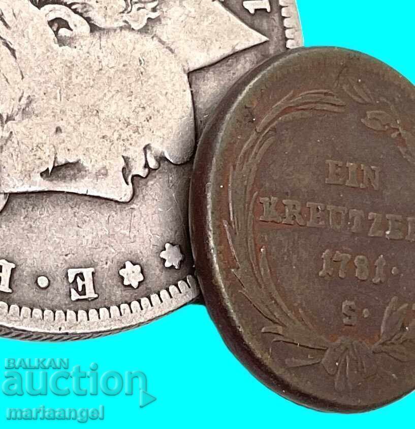 Παράδοση Αυστρία 1 Kreuzer 1781 S - Schmolnitz κυβερνήτης Joseph II