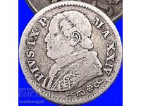 10 soldi 1869 Vatican Pius IX anul XXIV argint