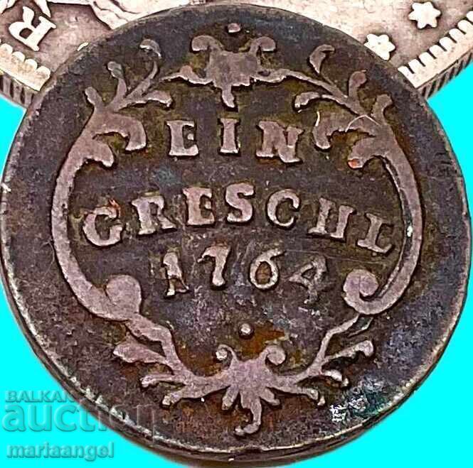 Licitație Austria 1 groș 1764 pentru Boemia Maria Tereza - rară