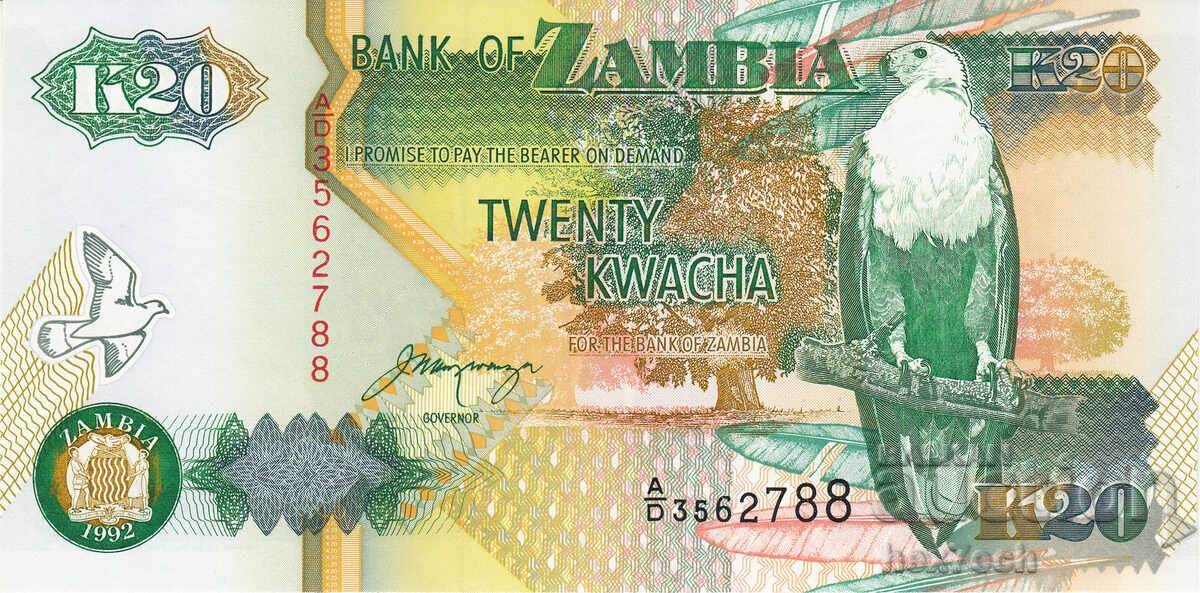 ❤️ ⭐ Ζάμπια 1992 20 Kwacha UNC νέο ⭐ ❤️ με τιμή € 0.99 | 1.94 BGN