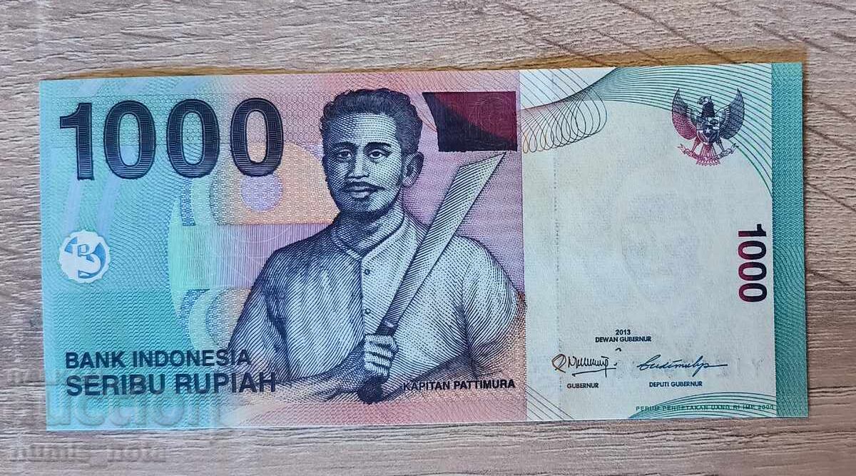 Индонезия 1000 рупии 2013 година  UNC