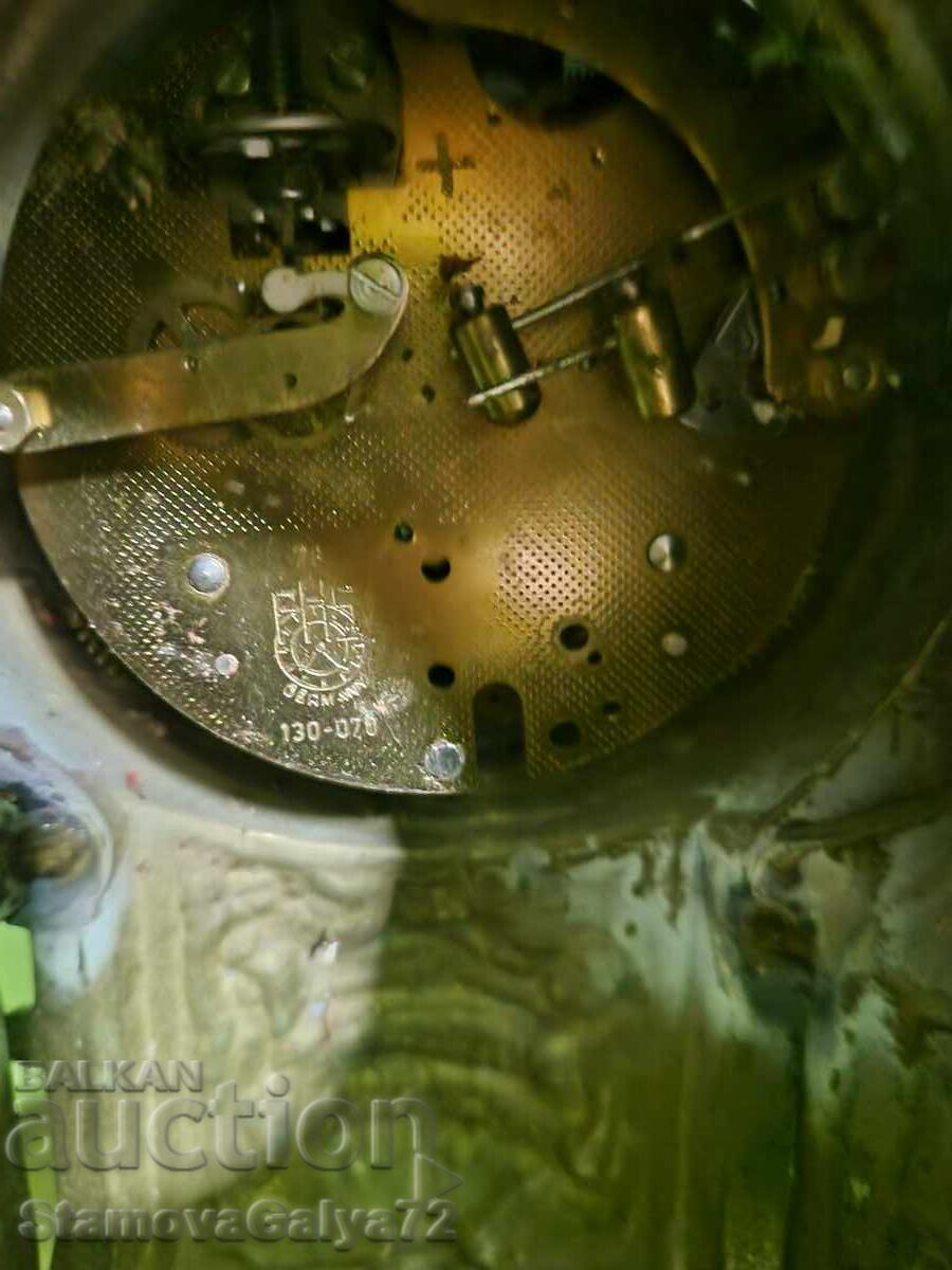 Minunat ceas de șemineu antic din bronz - 7