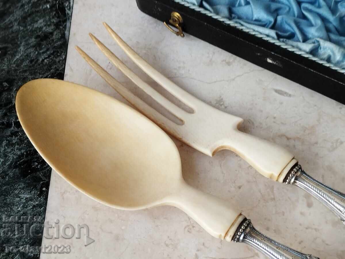 Set francez de furculiță și lingură din argint din secolul al XIX-lea - 5 Set francez de furculiță și lingură din argint din secolul al XIX-lea - 5
