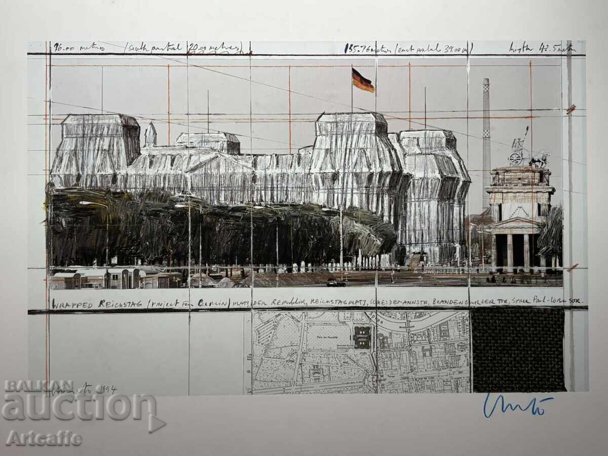 Auction  Christo-Christo Javacheff Christo-Wrapped Reichstag, signed