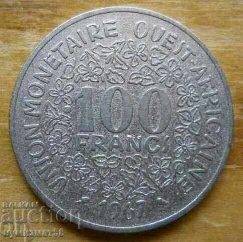 100 франка 1967 г  - Западна Африка