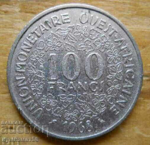 100 франка 1968 г - Западна Африка 100 франка 1968 г - Западна Африка