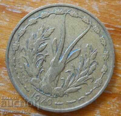 5 Φράγκα 1970 - Δυτική Αφρική με τιμή € 1.20 | 2.35 BGN 5 Φράγκα 1970 - Δυτική Αφρική με τιμή € 1.20 | 2.35 BGN