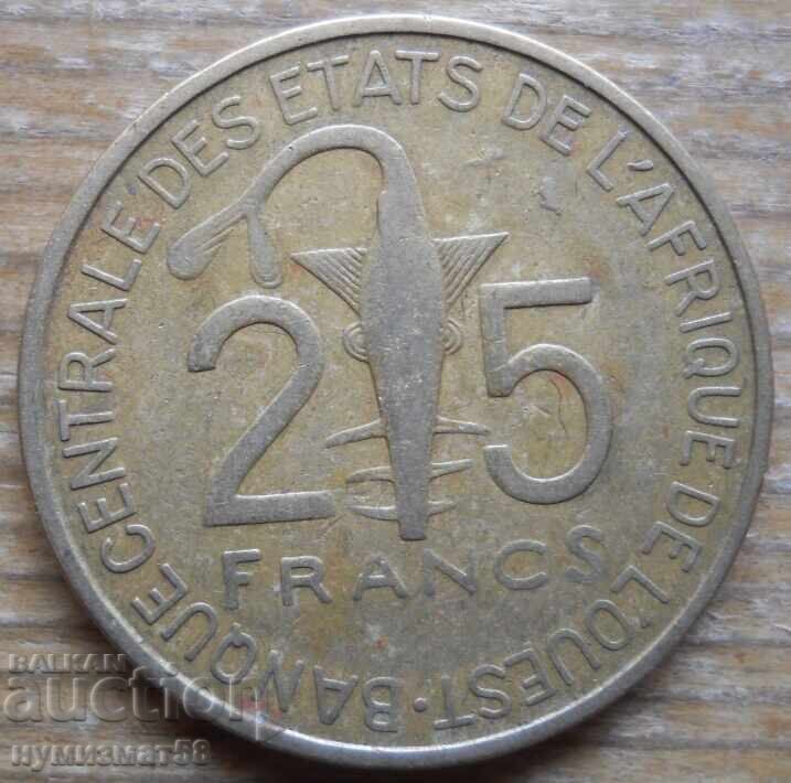 25 франка 1970 г - Западна Африка 25 франка 1970 г - Западна Африка