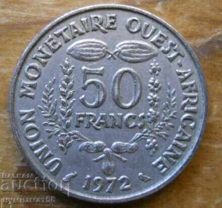 50 de franci 1972 - Africa de Vest 50 de franci 1972 - Africa de Vest
