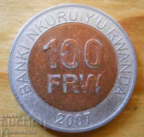 100 франка 2007 г  - Руанда (биметал)