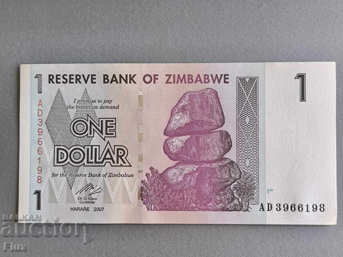 Банкнота - Зимбабве - 1 долар UNC | 2007г.