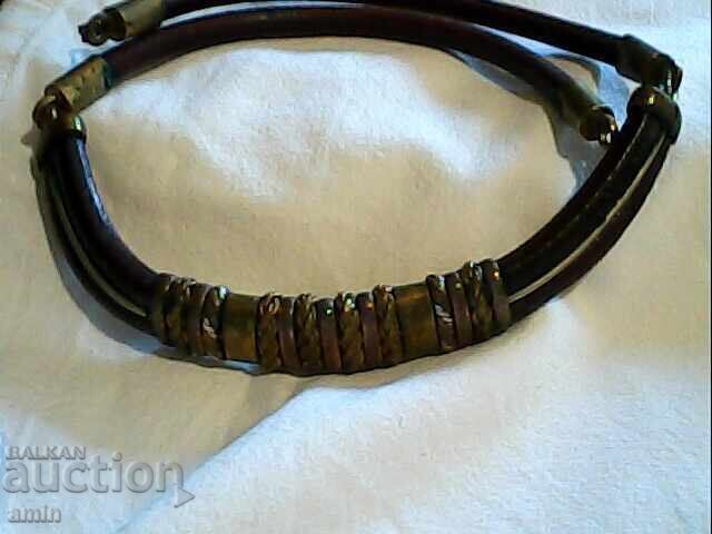 Auction  vintage leather choker necklaces