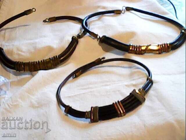 vintage leather choker necklaces
