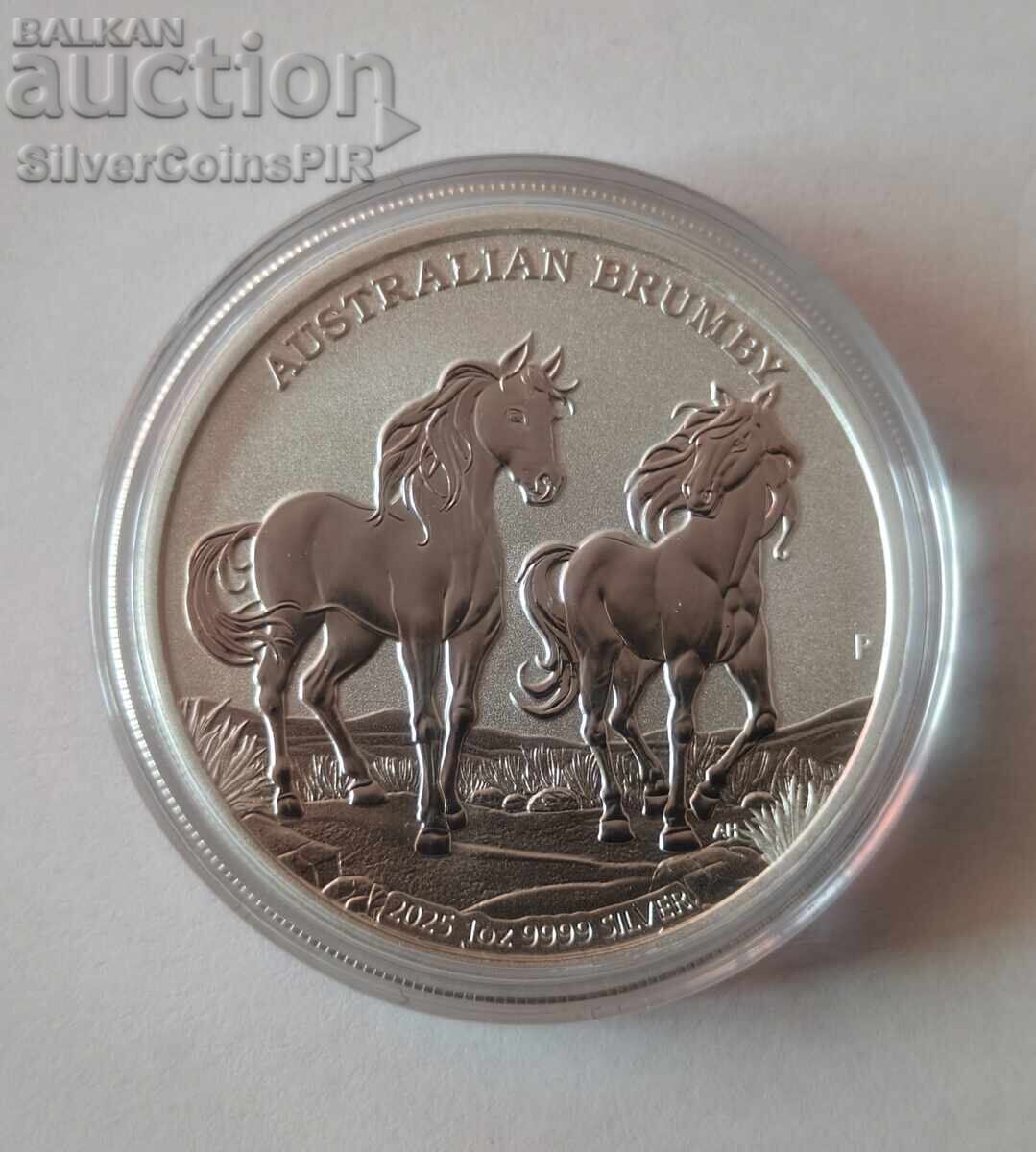Ασημένιο νόμισμα 1 oz Άλογο Brumby 2025 Αυστραλία με τιμή € 3.50 | 6.85 BGN