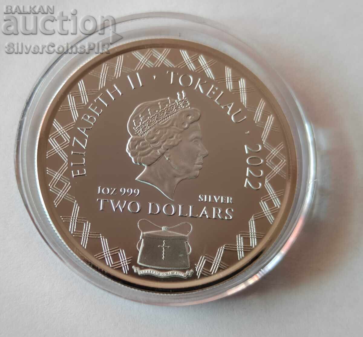 Auction  Silver 1 oz Komodo Dragon 2022 Tokelau