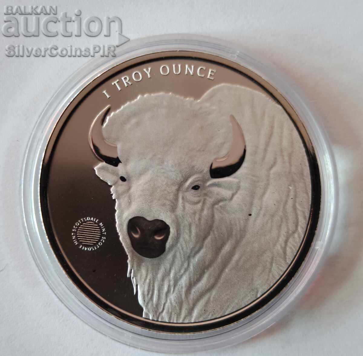 Licitație Argint 1 oz Indian și Bizon 2025 SUA Round Licitație Argint 1 oz Indian și Bizon 2025 SUA Round