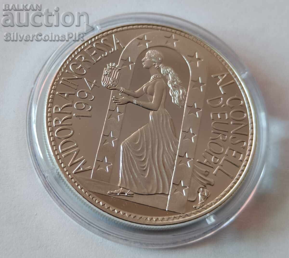 Сребро 10 Динера Съвет на Европа 1995 Андора Екю с цена € 0.01 | 0.02 лв.