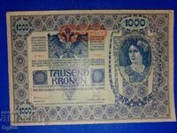 Стара банкнота от Австрия 1000 крони 1902 година в отлично с