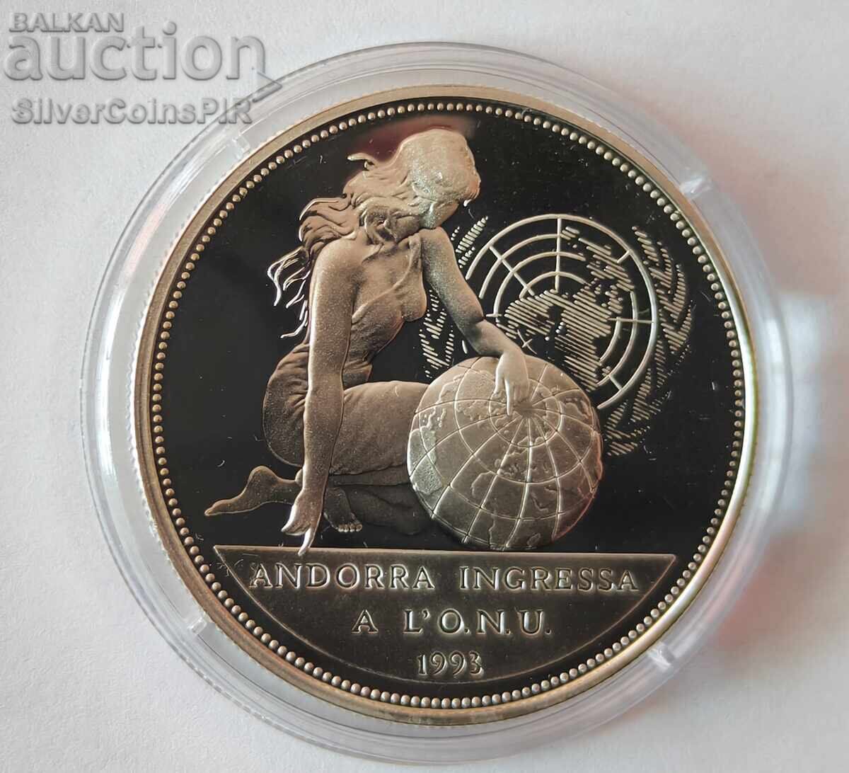Сребро 10 Динера Интеграция 1994 Андора Екю