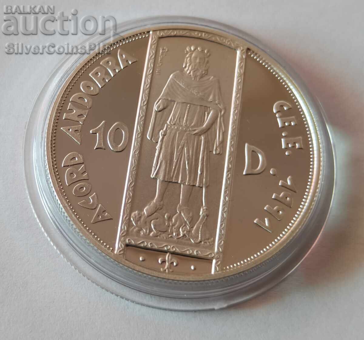 Argint 10 Dinari Țarul Petru III 1994 Andorra Ecu cu preț € 0.01 | 0.02 BGN
