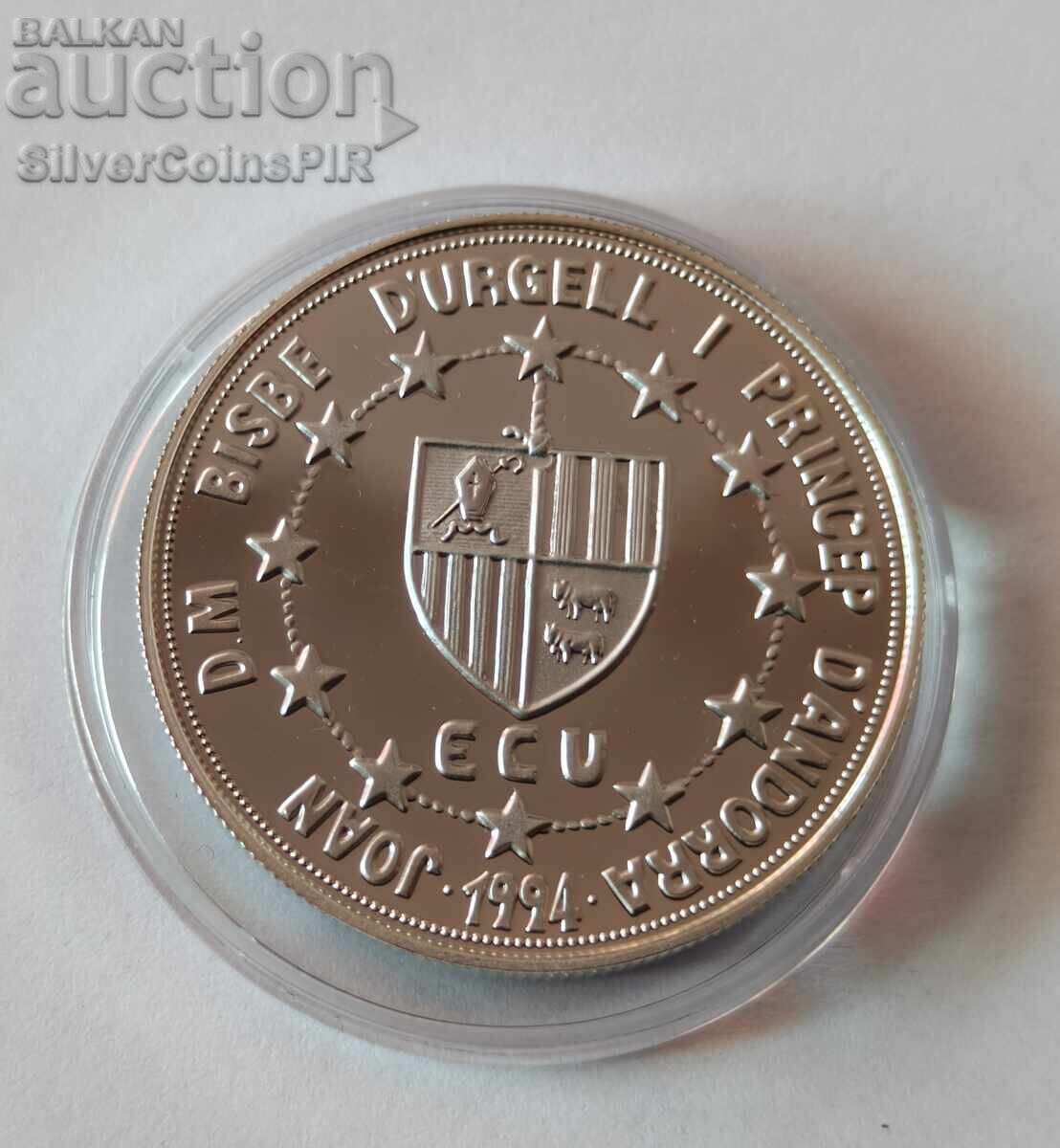 Livrarea Argint 10 Dinari Țarul Petru III 1994 Andorra Ecu