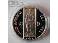 Argint 10 Dinari Țarul Petru III 1994 Andorra Ecu