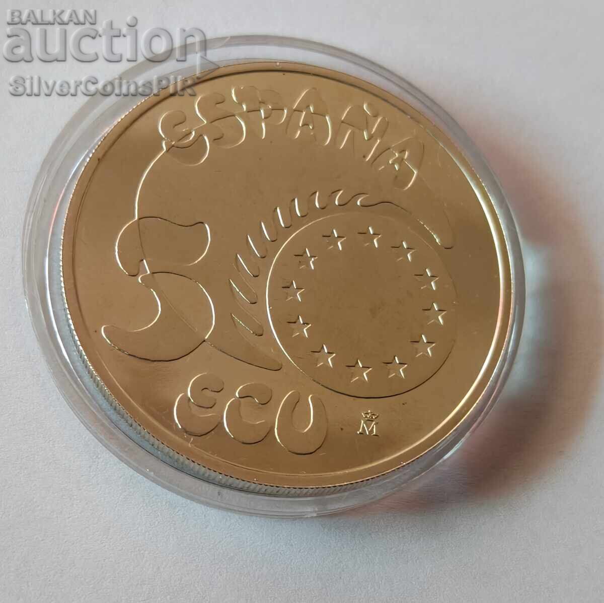 Ασημένιο 5 Ecu Κάρολος Ε' 1989 Ισπανία - 5