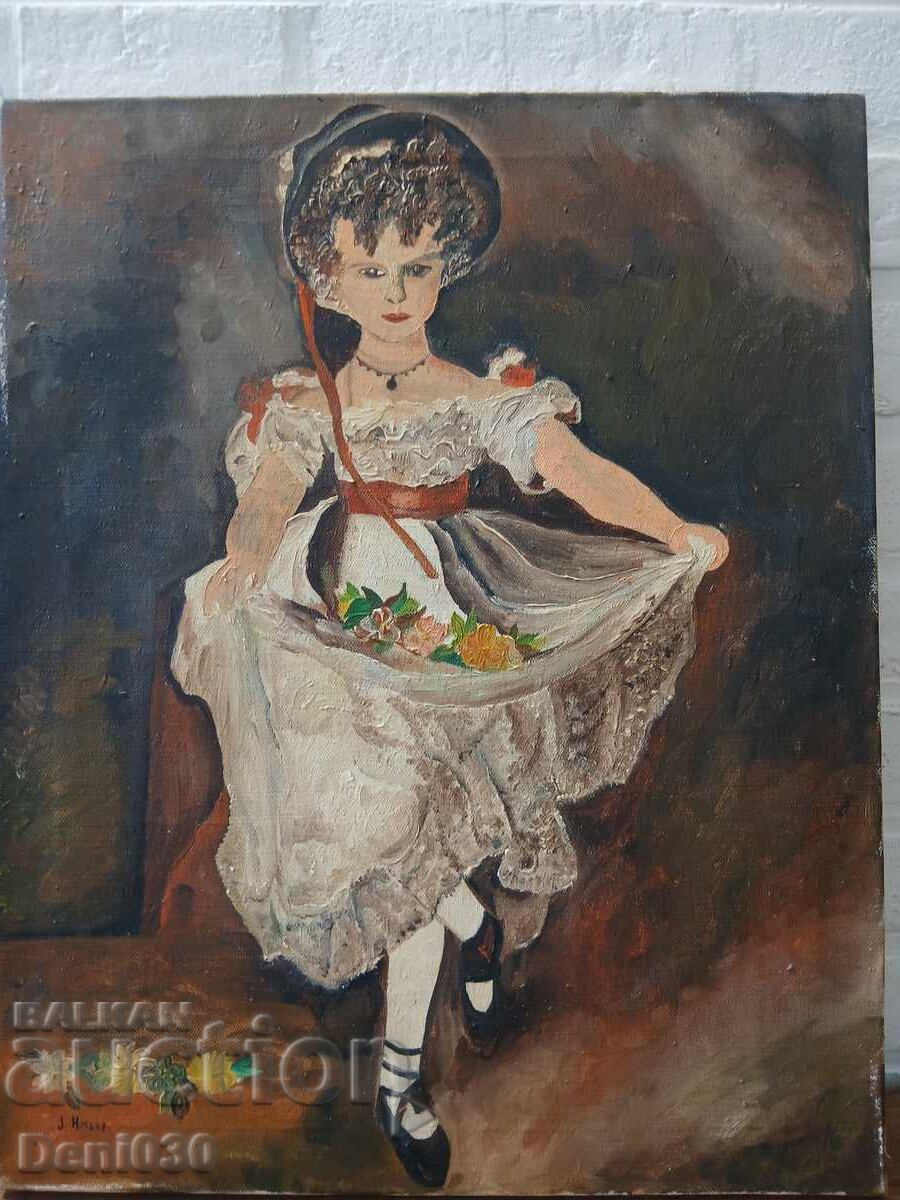 Licitație Pictură originală veche în ulei pe pânză