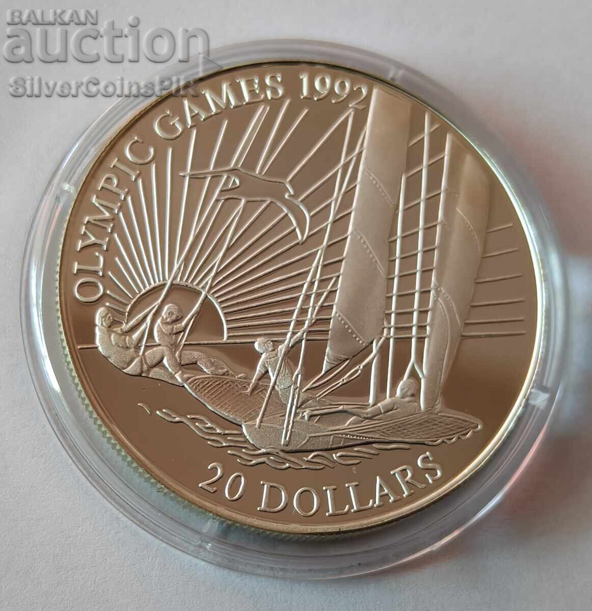 Silver 20 Dollars 1992 Olympics Kiribati with price € 0.01 | 0.02 BGN Silver 20 Dollars 1992 Olympics Kiribati with price € 0.01 | 0.02 BGN