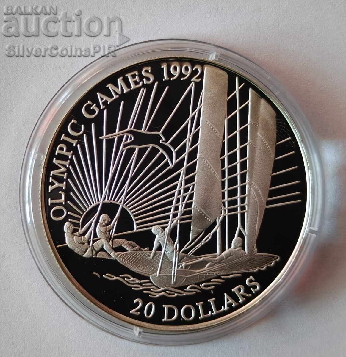 Silver 20 Dollars 1992 Olympics Kiribati Silver 20 Dollars 1992 Olympics Kiribati
