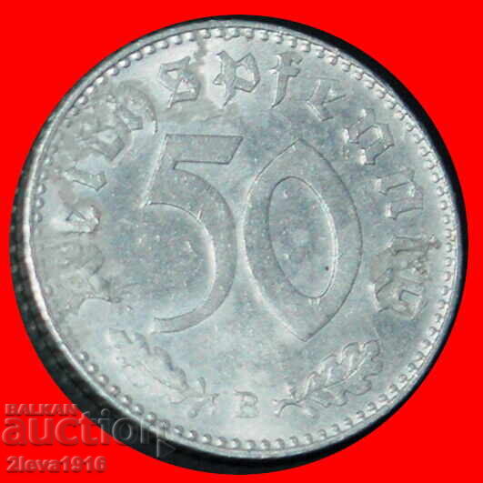 Ⰺ THIRD REICH (1933-1945): GERMANY★50 PFENNIG 1943B AUSTRIA!