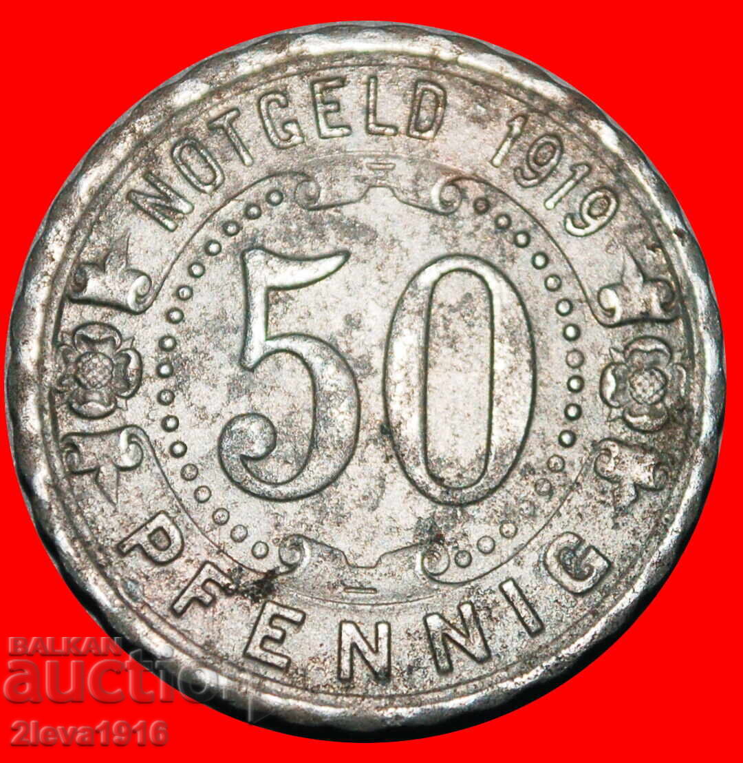 Ⰺ ВЕСТФАЛИЯ МЕНДЕН: ГЕРМАНИЯ ★ 50 ПФЕНИГА 1919 ВИТЕН ЛЪВОВЕ с цена € 9.49 | 18.56 лв.