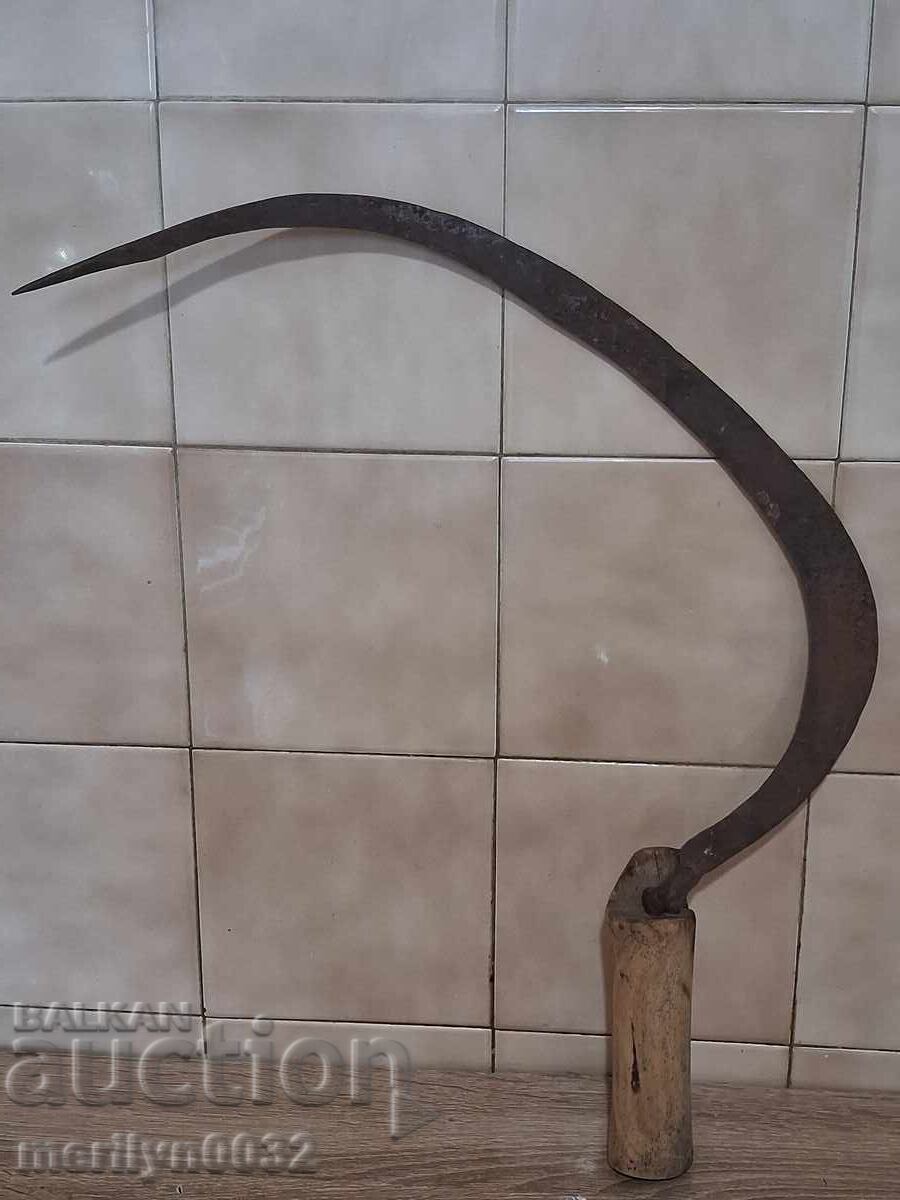 Old scythe, sickle, blade, wrought iron - 5