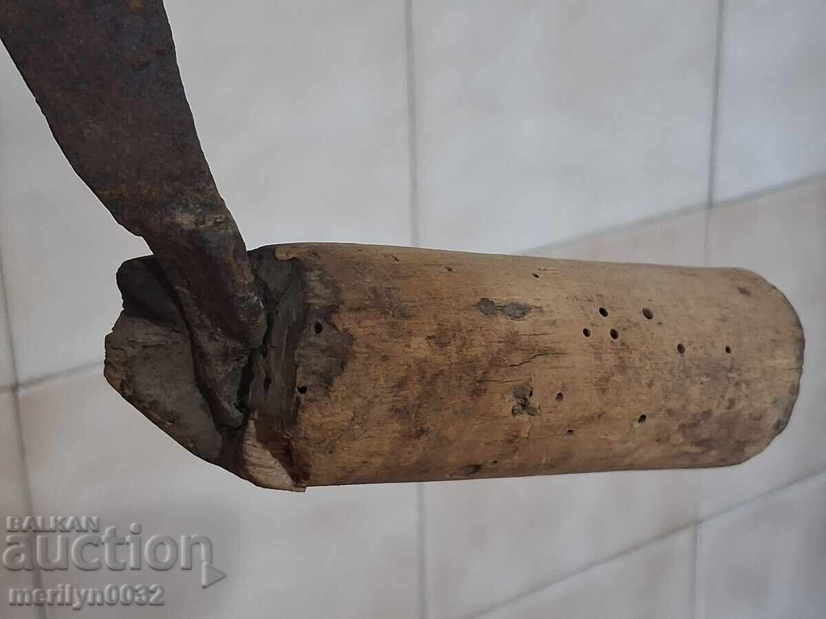 Seceră veche, cosă, lamă, fier forjat - 7