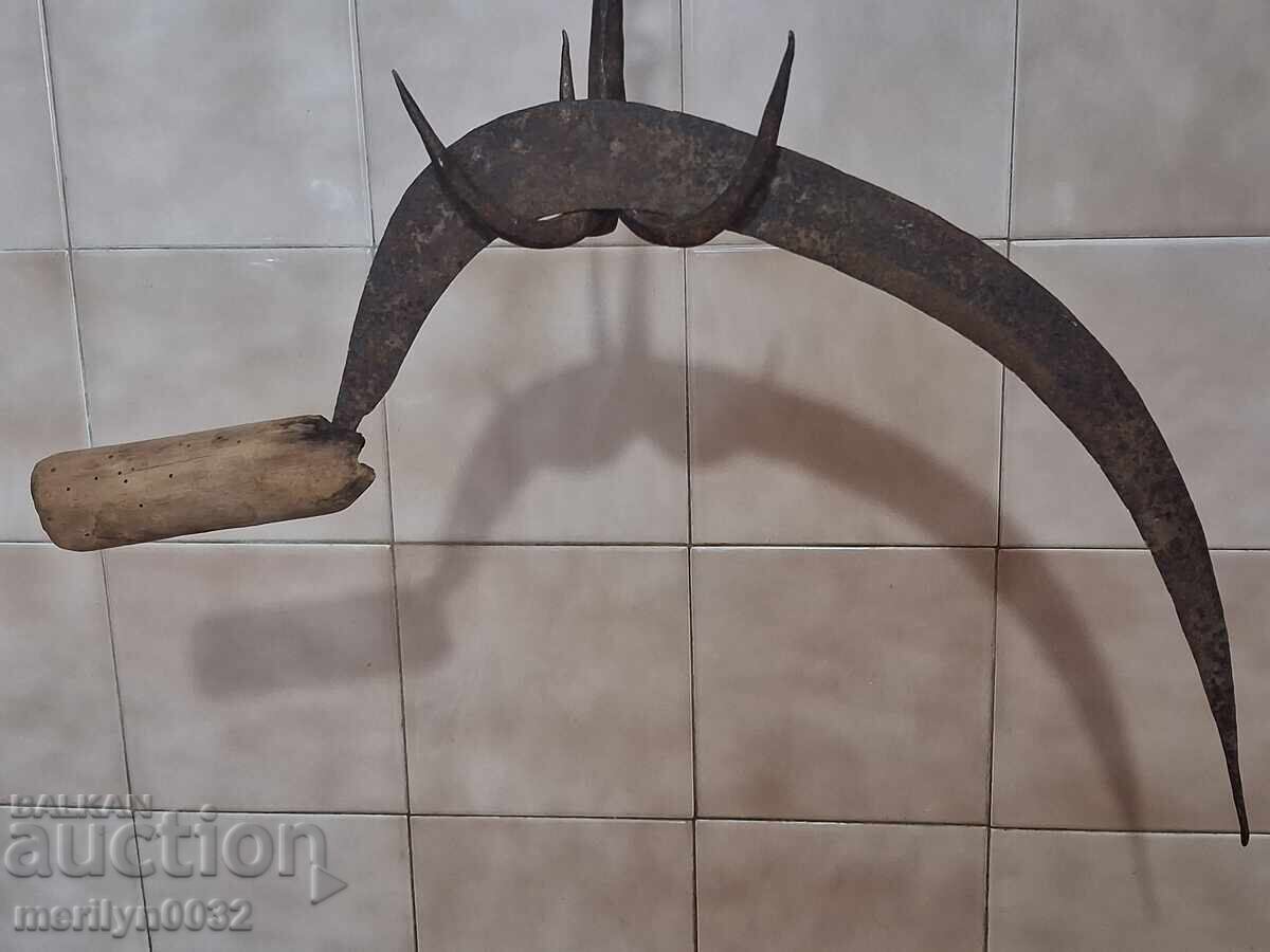 Seceră veche, cosă, lamă, fier forjat