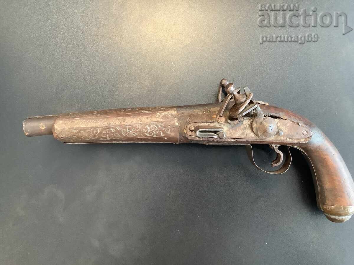 Licitație Pistol cu cremene din secolul al XIX-lea Licitație Pistol cu cremene din secolul al XIX-lea
