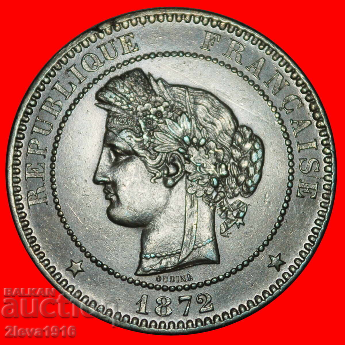 Delivery of CERES (1870-1898): FRANCE★10 CENTIMES 1872A DISCOVERY COIN