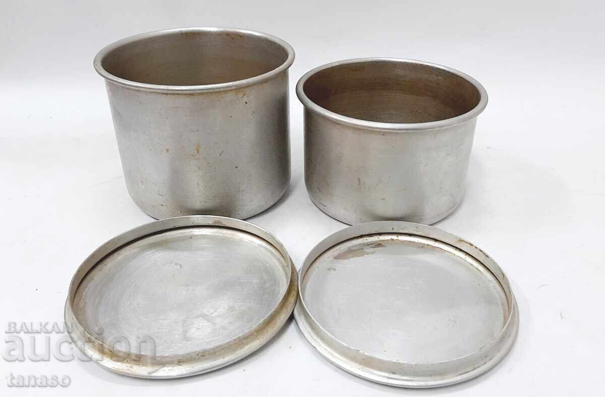 Set 2 cutii retro din aluminiu cu capac – anii '60 - 5