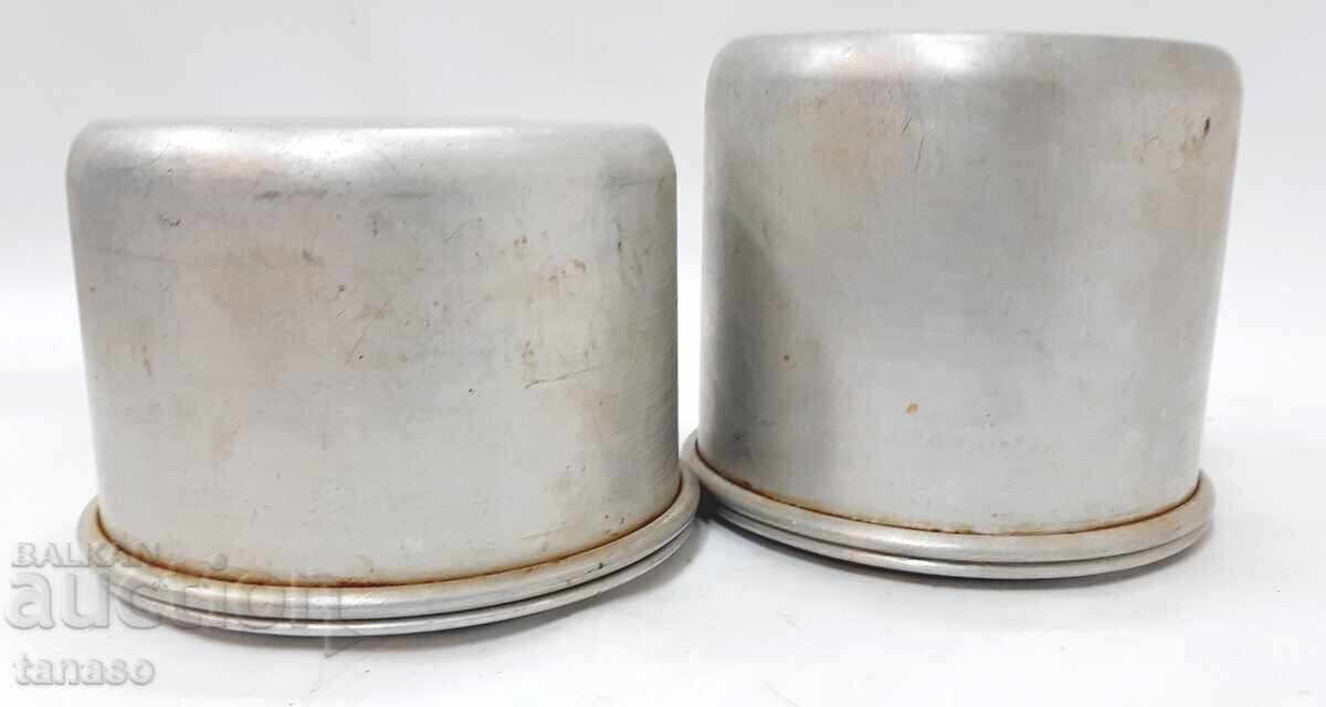 Set 2 cutii retro din aluminiu cu capac – anii '60 - 7