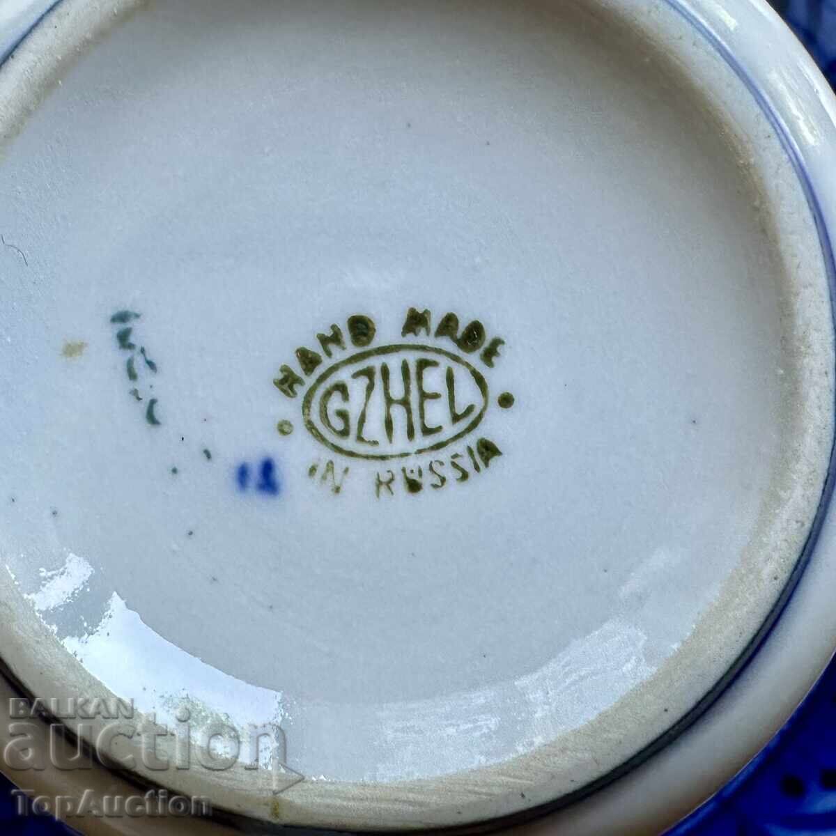 Hand-painted cup and saucer "GZHEL" (Russia) - for export - 6