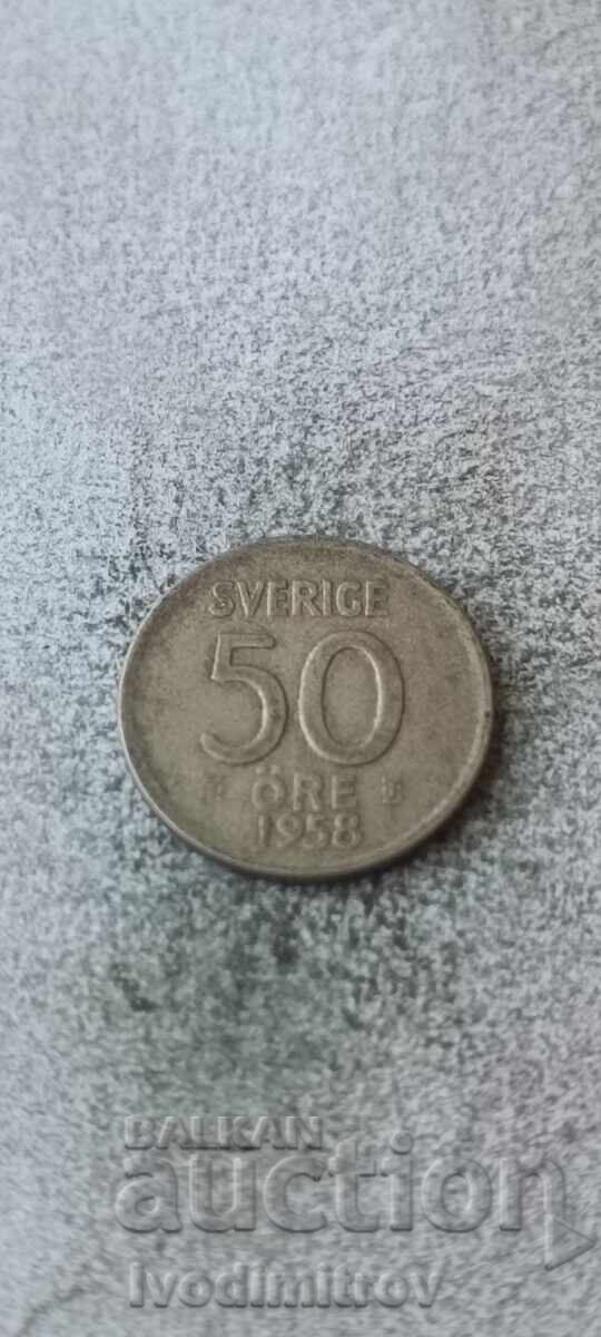 Σουηδία 50 öre 1958 Ασήμι