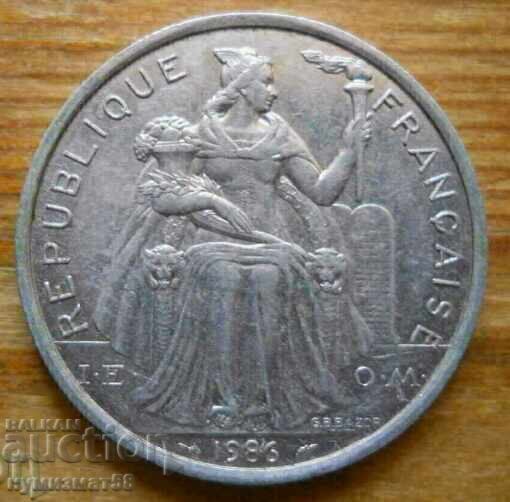 5 francs 1986 - New Caledonia with price 3.20 €